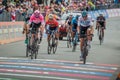 Cervinia, Italy 26 May 2018: Chris Froome pass the finish line of the last mountain stage of the Giro D`Italia 2018