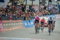Cervinia, Italy 26 May 2018: Chris Froome pass the finish line of the last mountain stage of the Giro D`Italia 2018