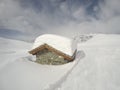 Cervinia, Italy. Panoramic view of the slopes. Italian Alps in the winter at Breuil Cervinia ski resort Royalty Free Stock Photo