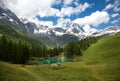 Cervinia, Valle d'Aosta, Italy (Lake blue) Royalty Free Stock Photo