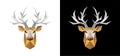 Cervus Deer head low poly effect, Vector illustration Royalty Free Stock Photo