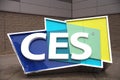 CES Logo outside Las Vegas Convention Center, CES 2019 Royalty Free Stock Photo