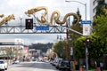 Cesar Chavez sign in Chinatown Royalty Free Stock Photo