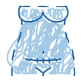 cesarean section doodle icon hand drawn illustration
