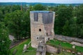 Panoramic view of an old Medieval Castle Tower Royalty Free Stock Photo