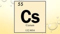 Cesium chemical element symbol on yellow bubble background Royalty Free Stock Photo