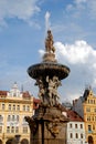 Ceske Budejovice, Czech Rep: Samson Fountain Royalty Free Stock Photo