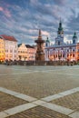 Ceske Budejovice, Czech Republic at sunset. Royalty Free Stock Photo