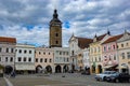 CESKE BUDEJOVICE, CZECHIA - SEPTEMBER 2, 2022: Main square of largest city in South Bohemia region Royalty Free Stock Photo