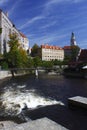 Cesky Krumlov castle set along river Moldau Royalty Free Stock Photo