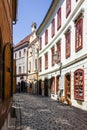 Cesky Krumlov, Czech Republic: Cesky Krumlov narrow town street, Czech Republic