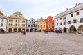 Cesky Krumlov historic center street view Royalty Free Stock Photo