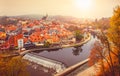 Cesky Krumlov river Vltava autumn