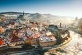 Cesky Krumlov in winter, Czech Republic, Europe