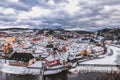 Cesky Krumlov winter day Royalty Free Stock Photo