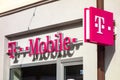 The pink logo of T-Mobile communication company and internet provider