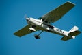 Cessna 152 in flight Royalty Free Stock Photo