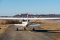 Cessna 152 airplane in Wangen-Lachen in Switzerland Royalty Free Stock Photo