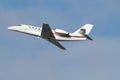 Cessna 680 Citation Sovereign business jet taking off in Zurich in Switzerland