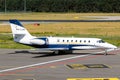 Cessna 680 Citation Sovereign corporate business jet taxiing on the tarmac of Eindhoven Airport. The Netherlands - June 29, 2019 Royalty Free Stock Photo