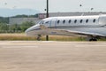 Cessna 680 Citation Sovereign Plus is parking in Lahr in Germany Royalty Free Stock Photo