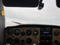 Cessna cockpit interior from pilot point of view