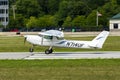 Cessna 152 landing Royalty Free Stock Photo