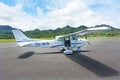 Cessna 172 Skyhawk in Rarotonga Airport Cook Islands Royalty Free Stock Photo