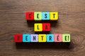 Cest la rentree - back to school in french, word concept on building blocks, text