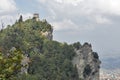 Cesta tower, one of three fortress in San Marino. Royalty Free Stock Photo