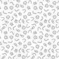 Cestodes vector outline seamless background - Cestoda concept Pattern