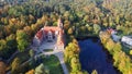 Cesvaine Medieval Castle in Latvia From Above Top View. A Manor House of the Late 19th Century, a Building of Stones With a Brown Royalty Free Stock Photo