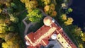 Cesvaine Medieval Castle in Latvia From Above Top View. A Manor House of the Late 19th Century, a Building of Stones With a Brown Royalty Free Stock Photo