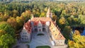 Cesvaine Medieval Castle in Latvia From Above Top View. A Manor House of the Late 19th Century, a Building of Stones With a Brown Royalty Free Stock Photo