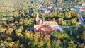 Cesvaine Medieval Castle in Latvia From Above Top View. A Manor House of the Late 19th Century, a Building of Stones With a Brown Royalty Free Stock Photo