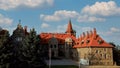 Cesvaine Medieval Castle in Latvia From Above Top View. A Manor House of the Late 19th Century, a Building of Stones With a Brown Royalty Free Stock Photo