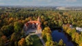 Cesvaine Medieval Castle in Latvia From Above Top View. A Manor House of the Late 19th Century, a Building of Stones With a Brown Royalty Free Stock Photo