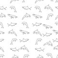 Cetacea animal pattern seamless