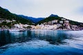 Cetara, amalfi coast. Italy. panorama of the village. view from the sea