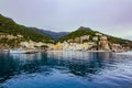 Cetara, amalfi coast. Italy. panorama of the village. view from the sea