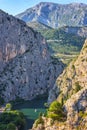Cetina river canyon in rocky Dinara mountains, Omis, Dalmatia, Croatia Royalty Free Stock Photo