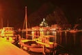 Cetina river and Fort Mirabela 2. Omis in Croatia at Night Royalty Free Stock Photo