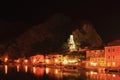 Cetina river in Omis in Croatia at Night Royalty Free Stock Photo