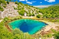 Cetina river source water hole green landscape view Royalty Free Stock Photo