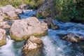 Cetina waterfall, wild river, Croatia, Omis, Makarska Royalty Free Stock Photo