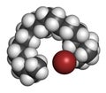 Cetrimonium bromide antiseptic surfactant molecule. 3D rendering. Atoms are represented as spheres with conventional color coding. Royalty Free Stock Photo