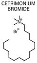 Cetrimonium bromide antiseptic surfactant molecule. Skeletal formula. Royalty Free Stock Photo