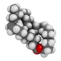 Cetyl myristoleate food supplement molecule. 3D rendering.  Cetylated fatty acid that may have anti-inflammatory properties. Atoms Royalty Free Stock Photo