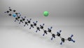 Cetylpyridinium Chloride molecule 3D render illustration.