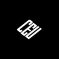 CEU letter logo design on black background Royalty Free Stock Photo